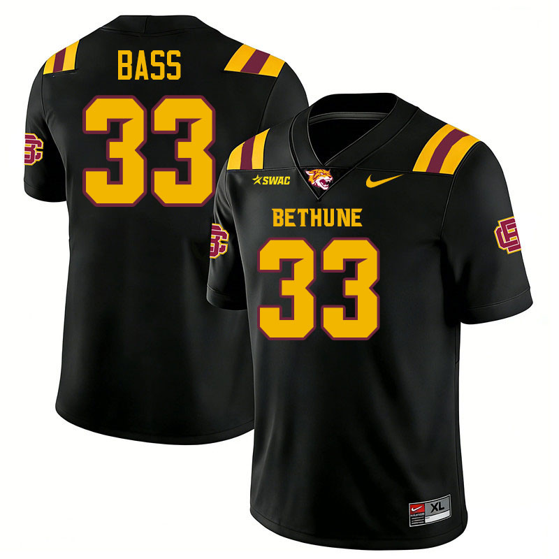 Bethune-Cookman Wildcats #33 Cornelious Bass College Football Jerseys,Uniforms-Black